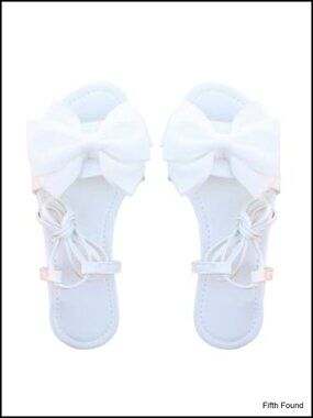 Bow Lace Up Flat Sandals Strappy Gladiator Tie Sandals Dressy Western Leather